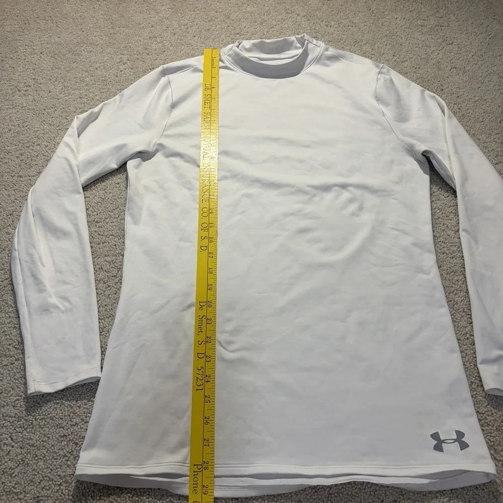 Under Armour Cold Gear Fitted Long Sleeve Shirt Men's Medium White Baselayer